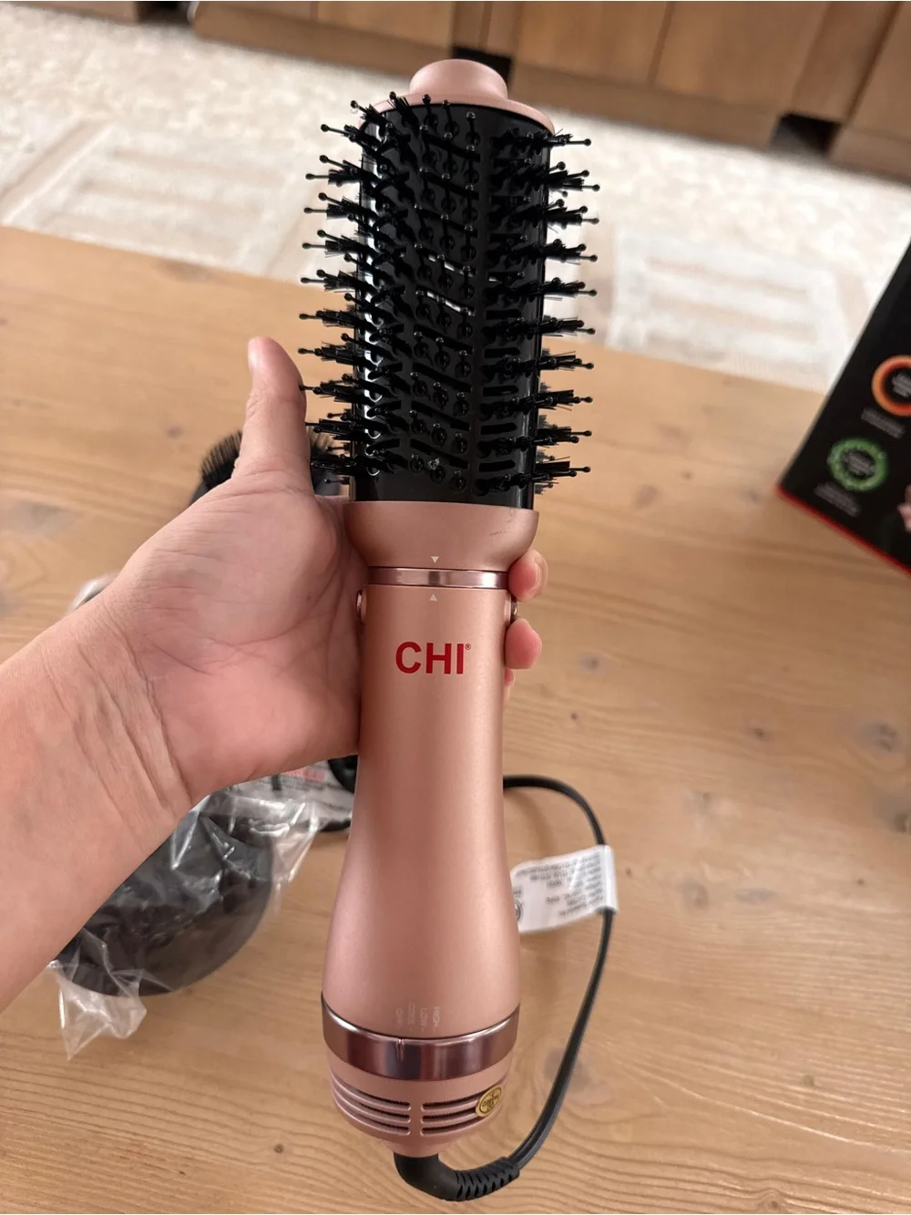 Chi Rose Gold 3-in-1 Hair Styler Brush - New